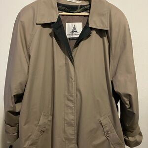 Vintage Misty Harbor Women's Size 18 Wool Blend Khaki Thick Trench Coat Lined